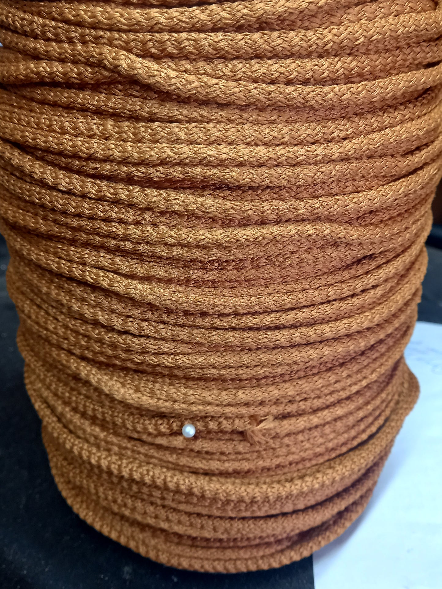 5mm knitted polyester Cord - Latte