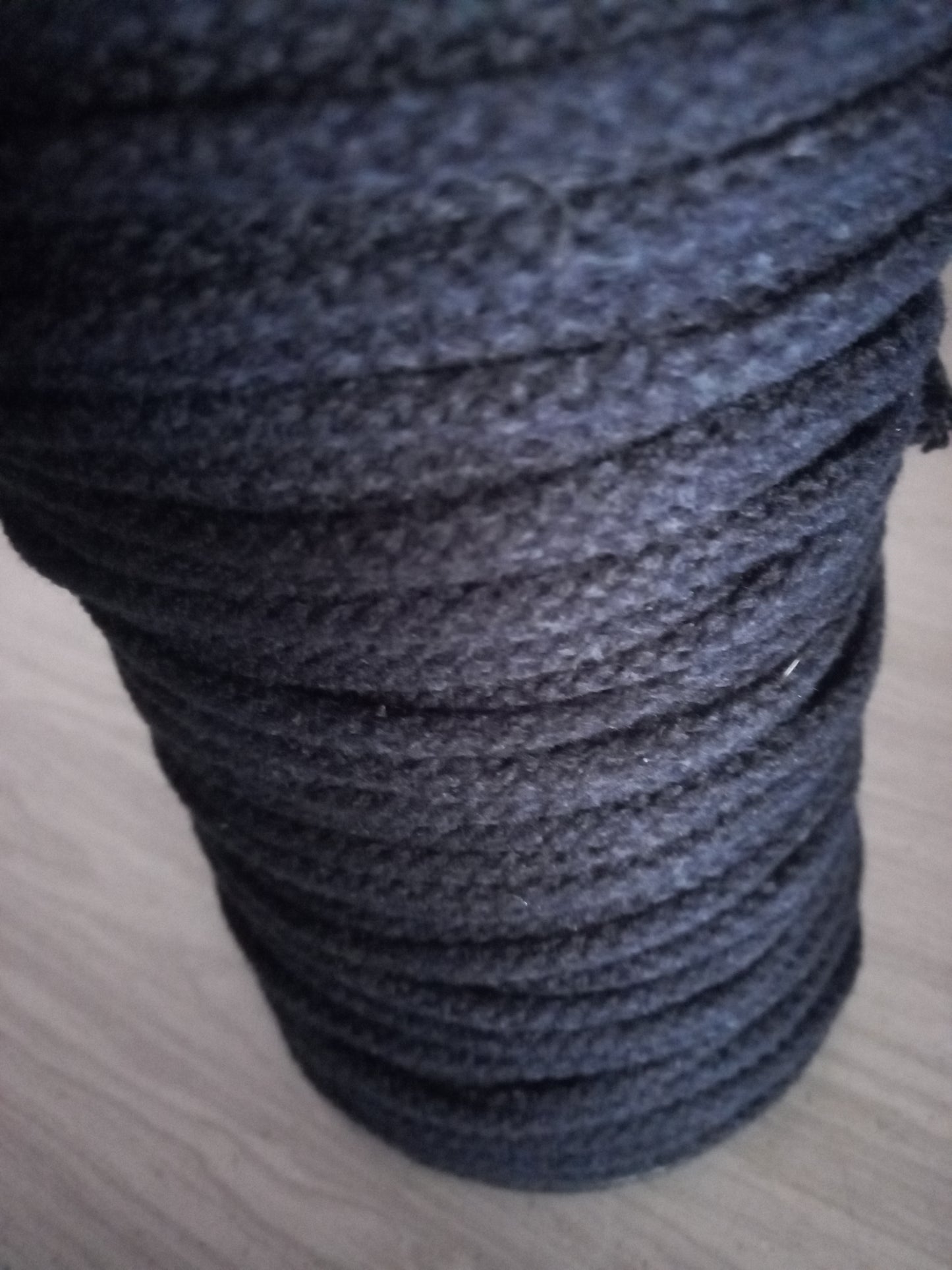 8mm knitted acrylic cord - black