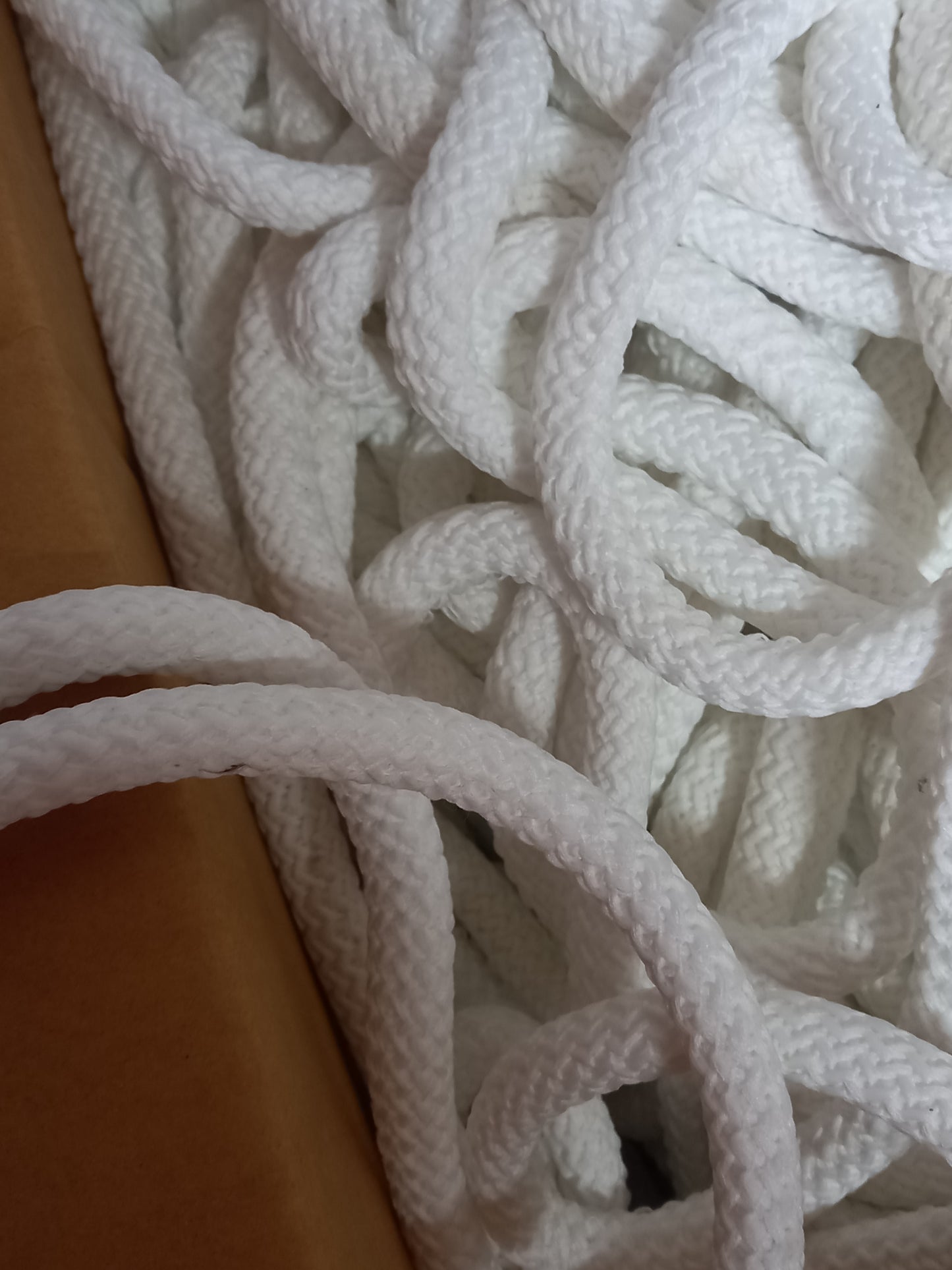 15mm Knitted Polyester Cord - White