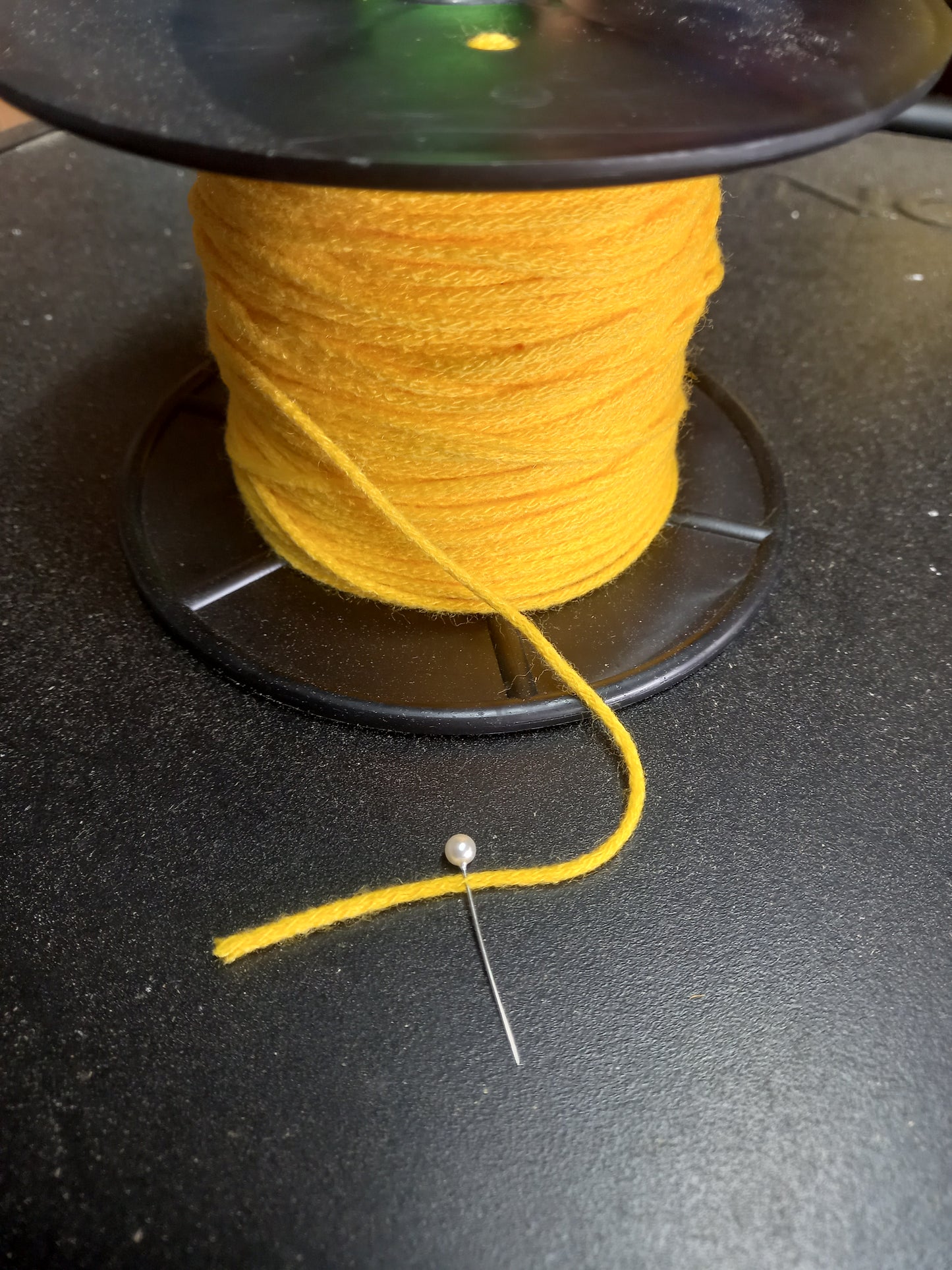 2mm knitted  Acrylic cord  - Yellow