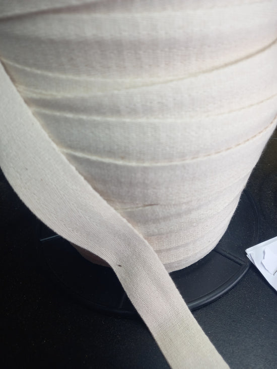 25mm Cotton Herringbone Tape/webbing - Natural(raw)