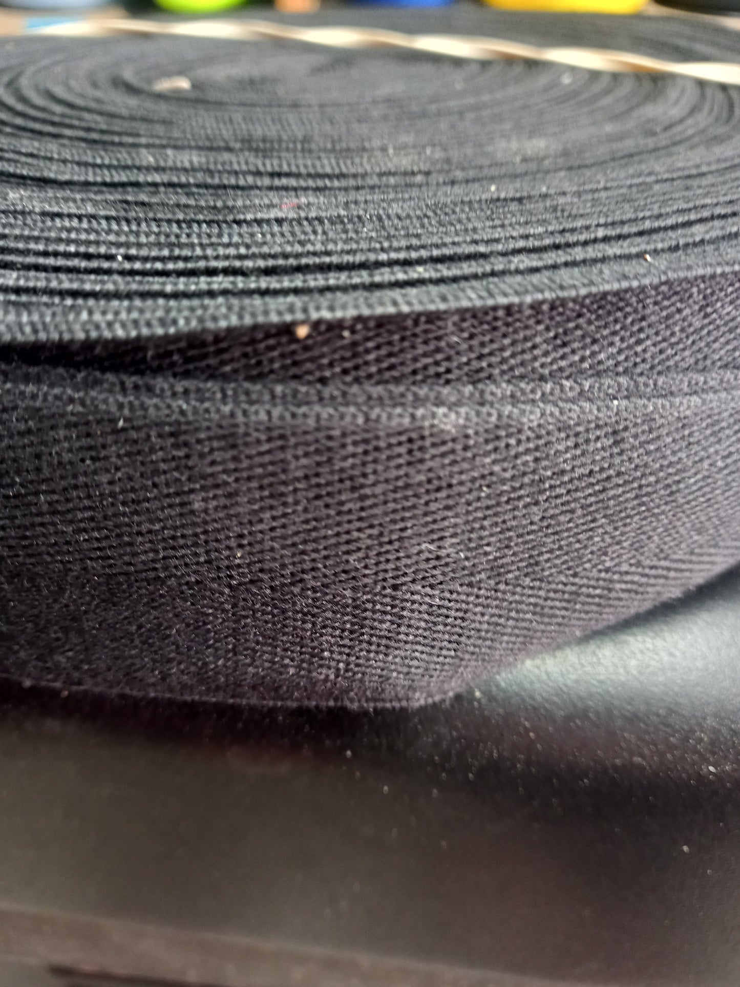 38mm Cotton Herringbone Tape/Webbing Black