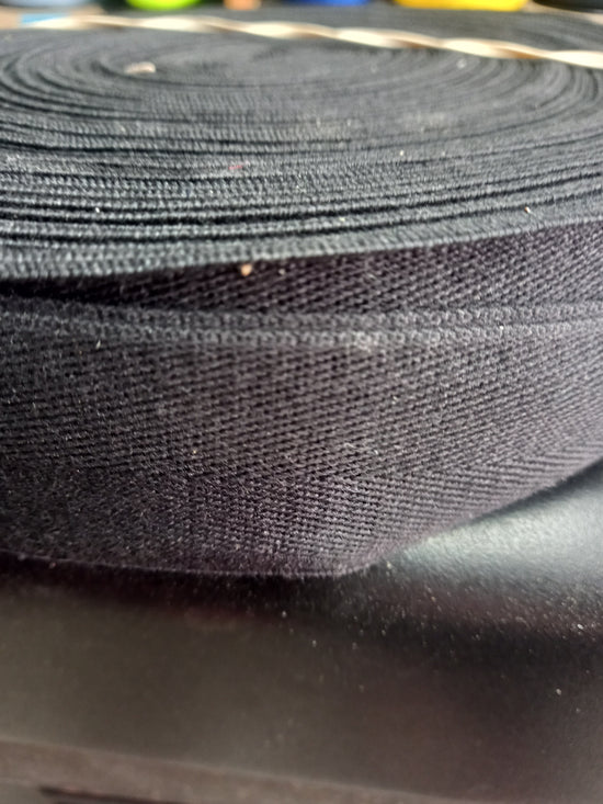 38mm Cotton Herringbone Tape/Webbing Black