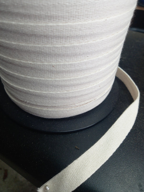 16mm Cotton Herringbone Tape/WebbingNatural (raw)
