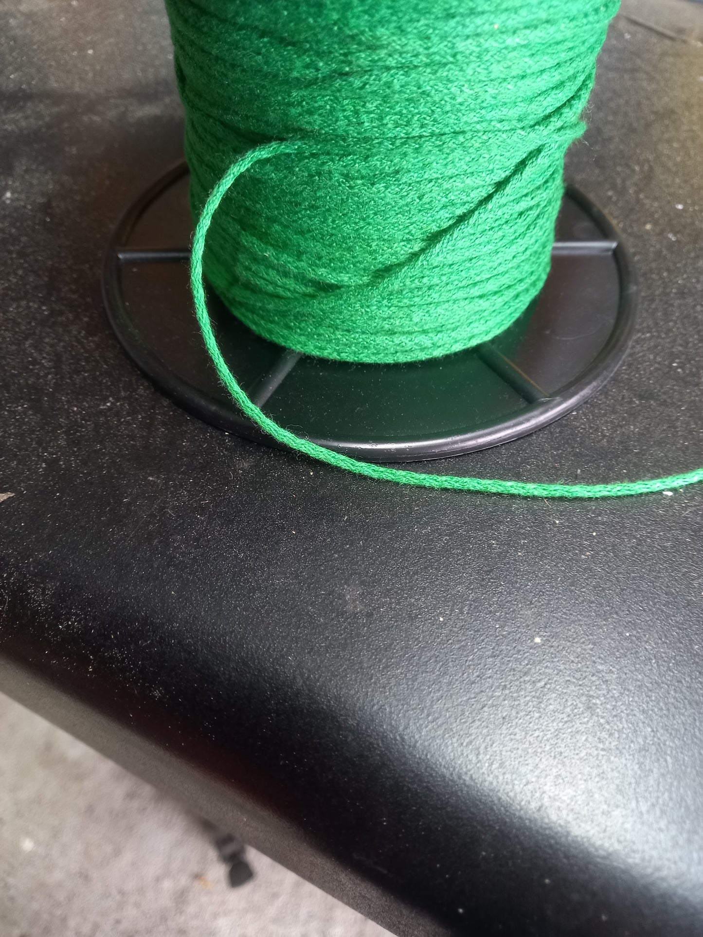 2mm knitted  Cotton  cord  - Emerald