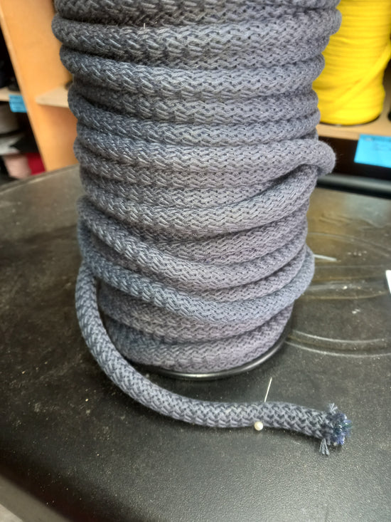 12mm Knitted Cotton Cord - Charcoal