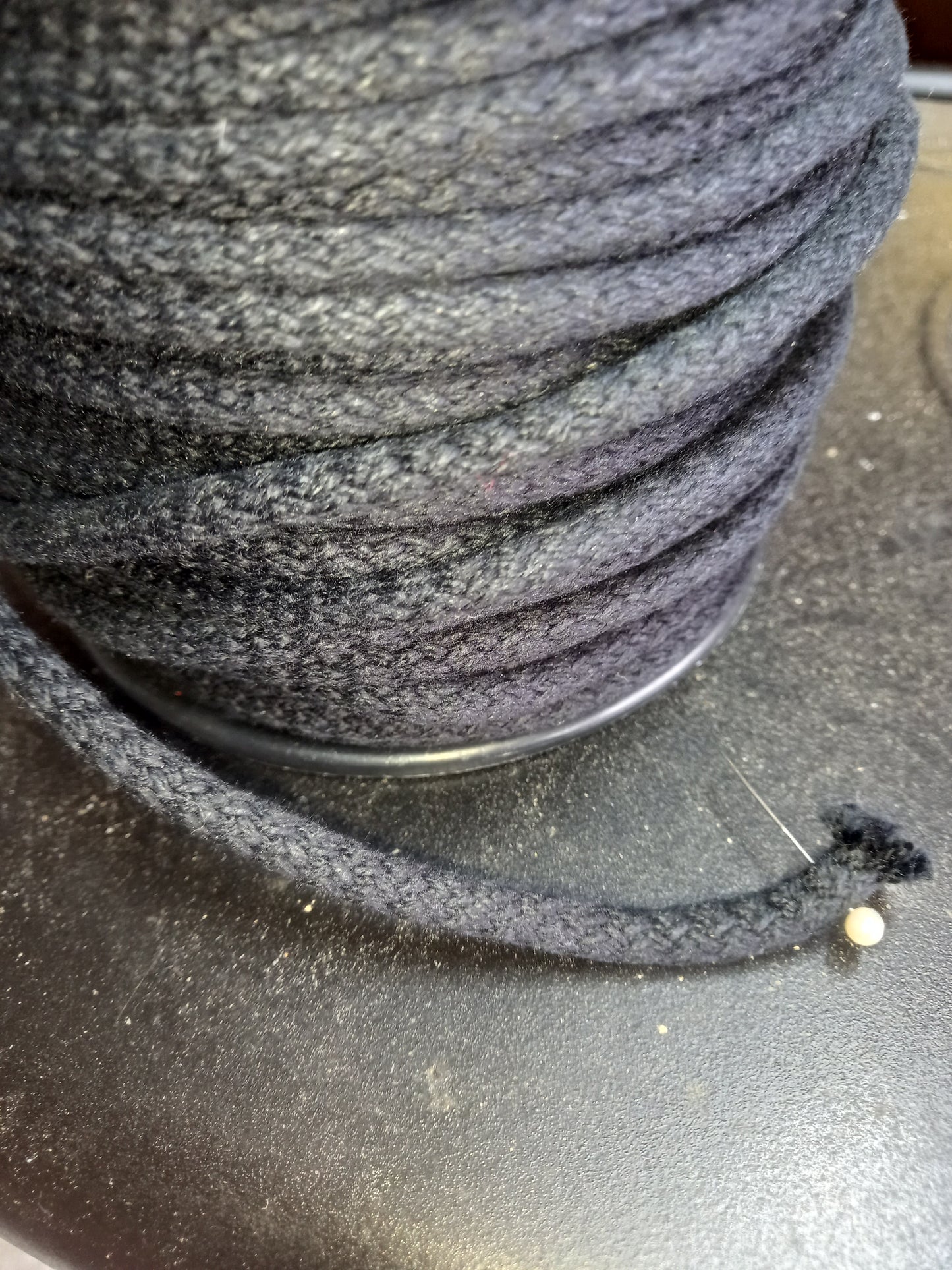 7mm Knitted Cotton Cord - Black