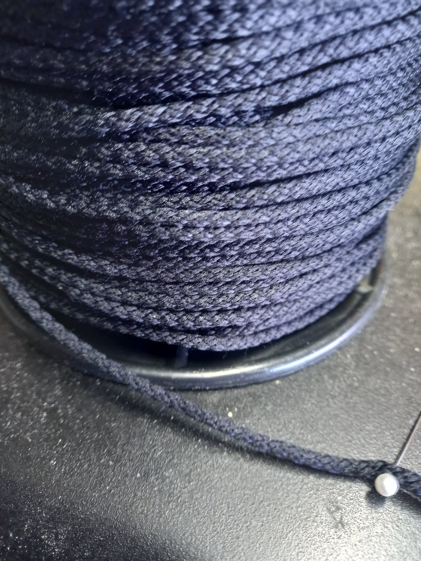 3mm Knitted  Nylon cord - Black