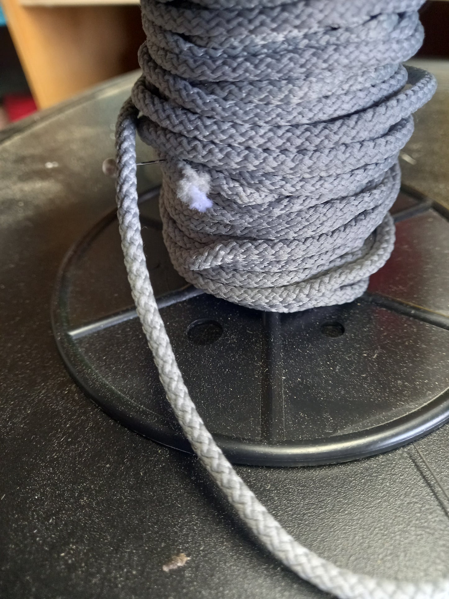 4mm Knitted  Nylon cord - light grey