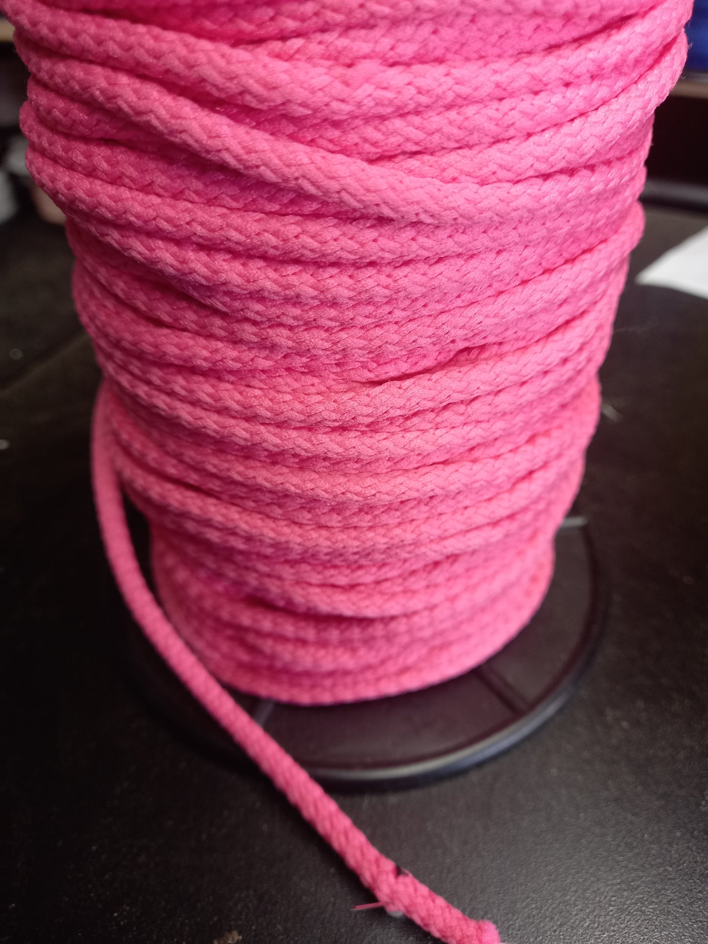 5mm Knitted  Nylon cord -Hot Pink