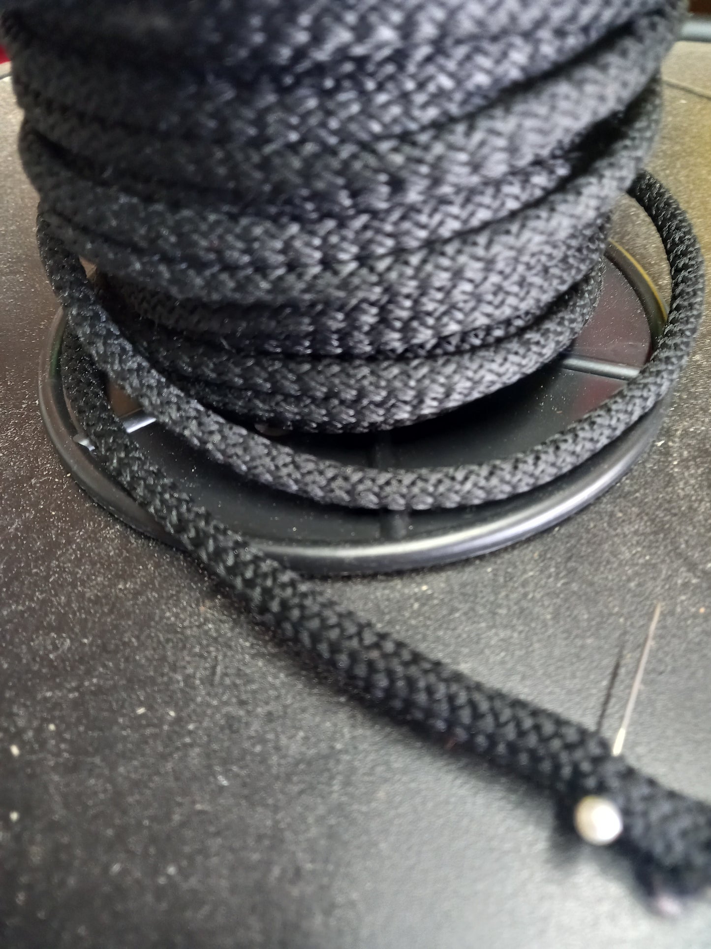 6mm Knitted  Nylon cord - Black