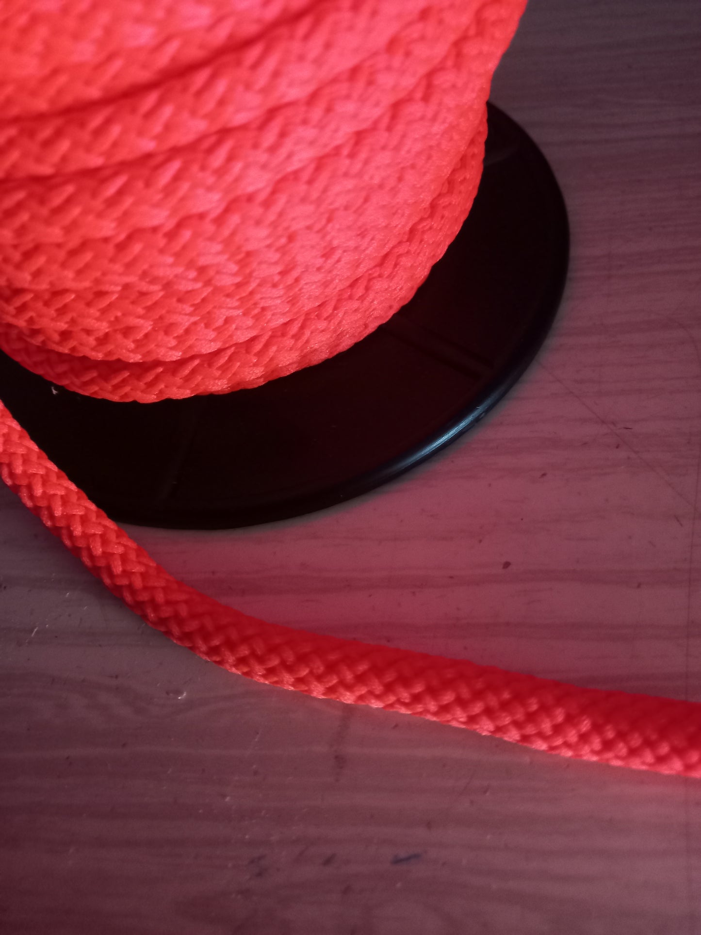 8mm Knitted  Nylon cord -Fluro Orange