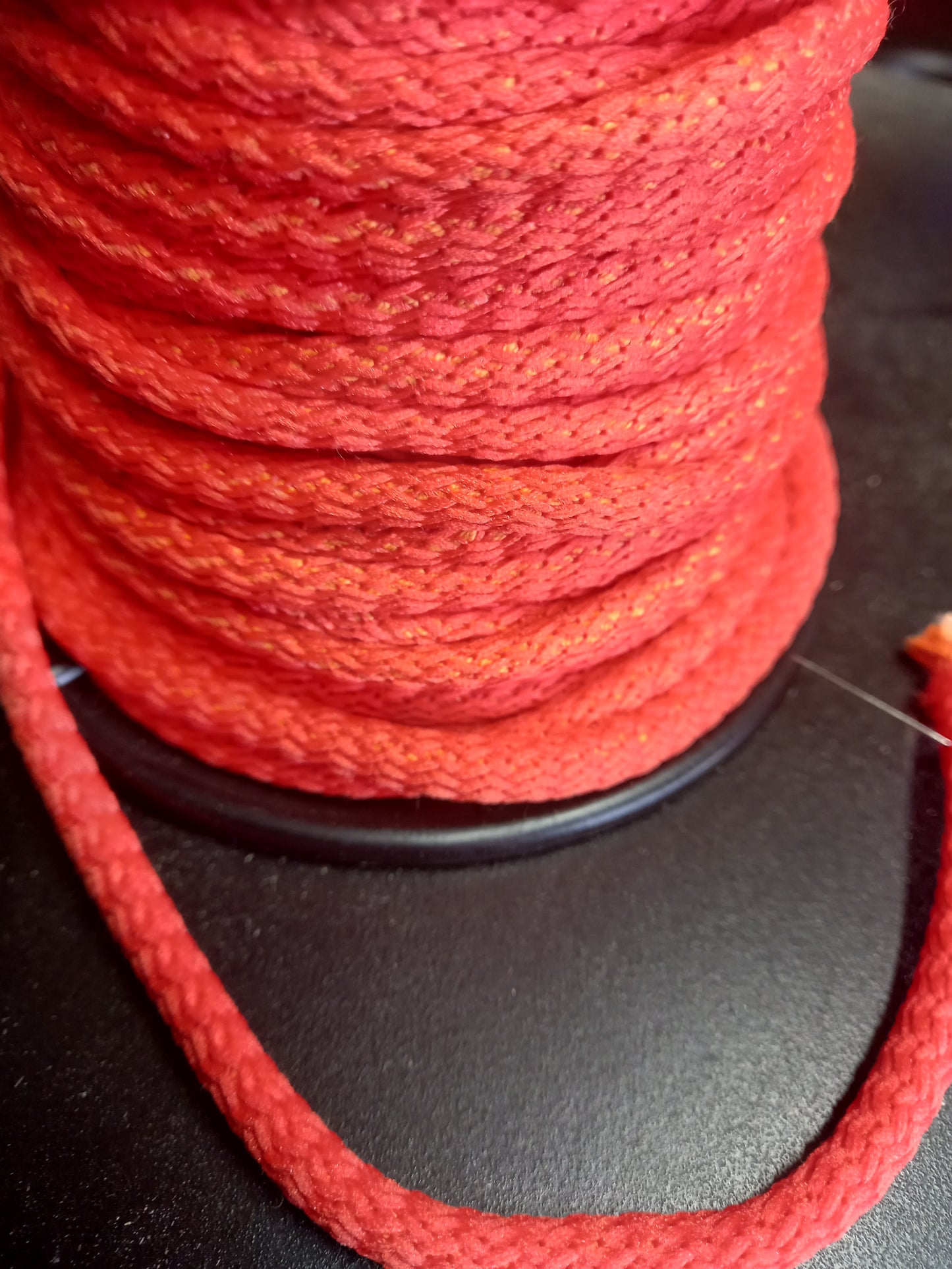 8mm Knitted  Nylon cord - Alpine Orange