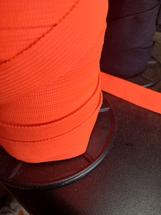 20mm knitted  Nylon Tape -  Fluro Orange