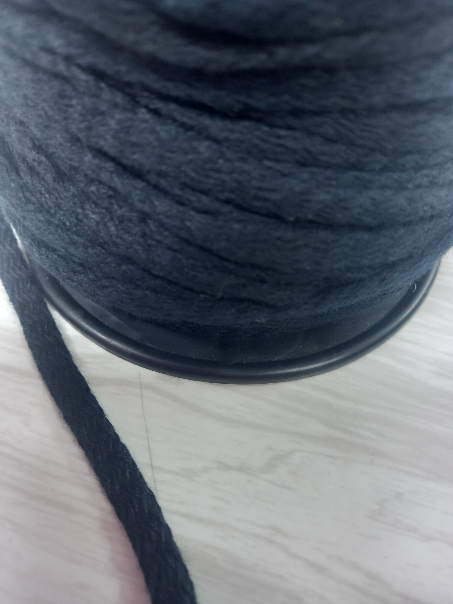 9mm knitted Cotton Hollow Tape - Black