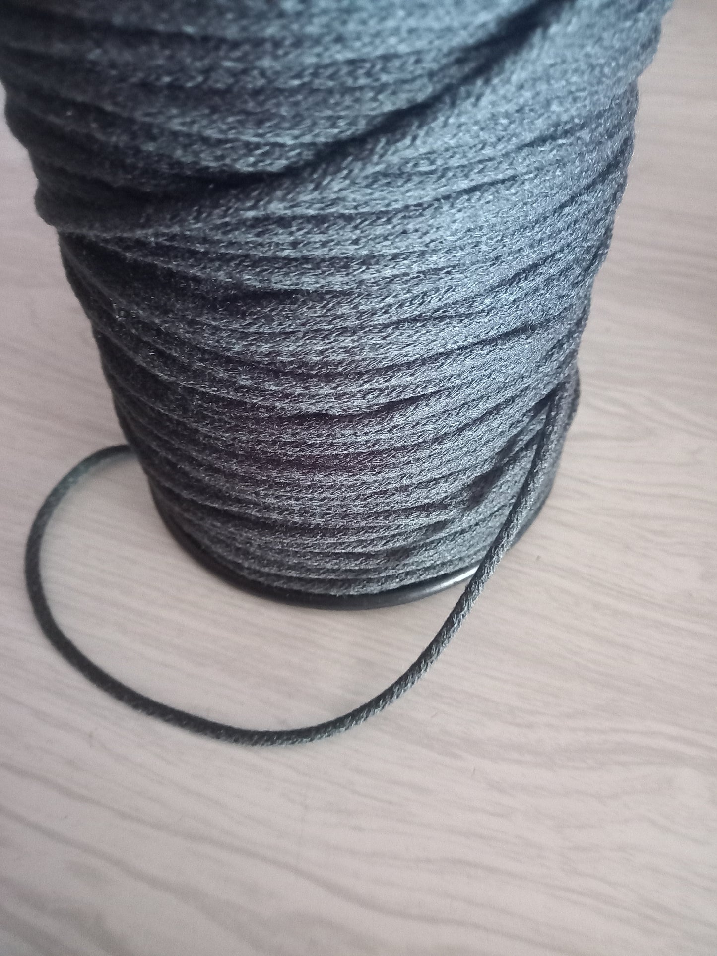 4mm Knitted Acrylic Cord - Dark Grey