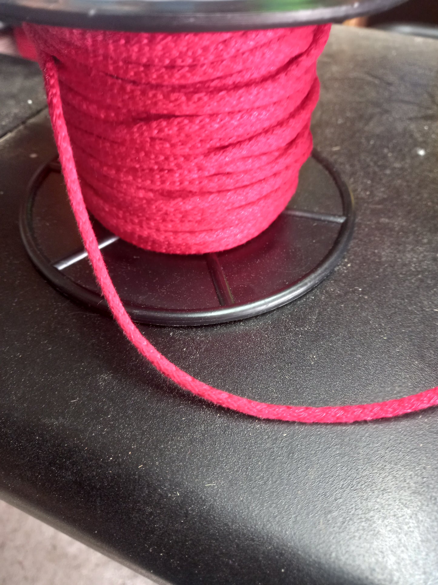 4mm knitted Cotton Cord -red