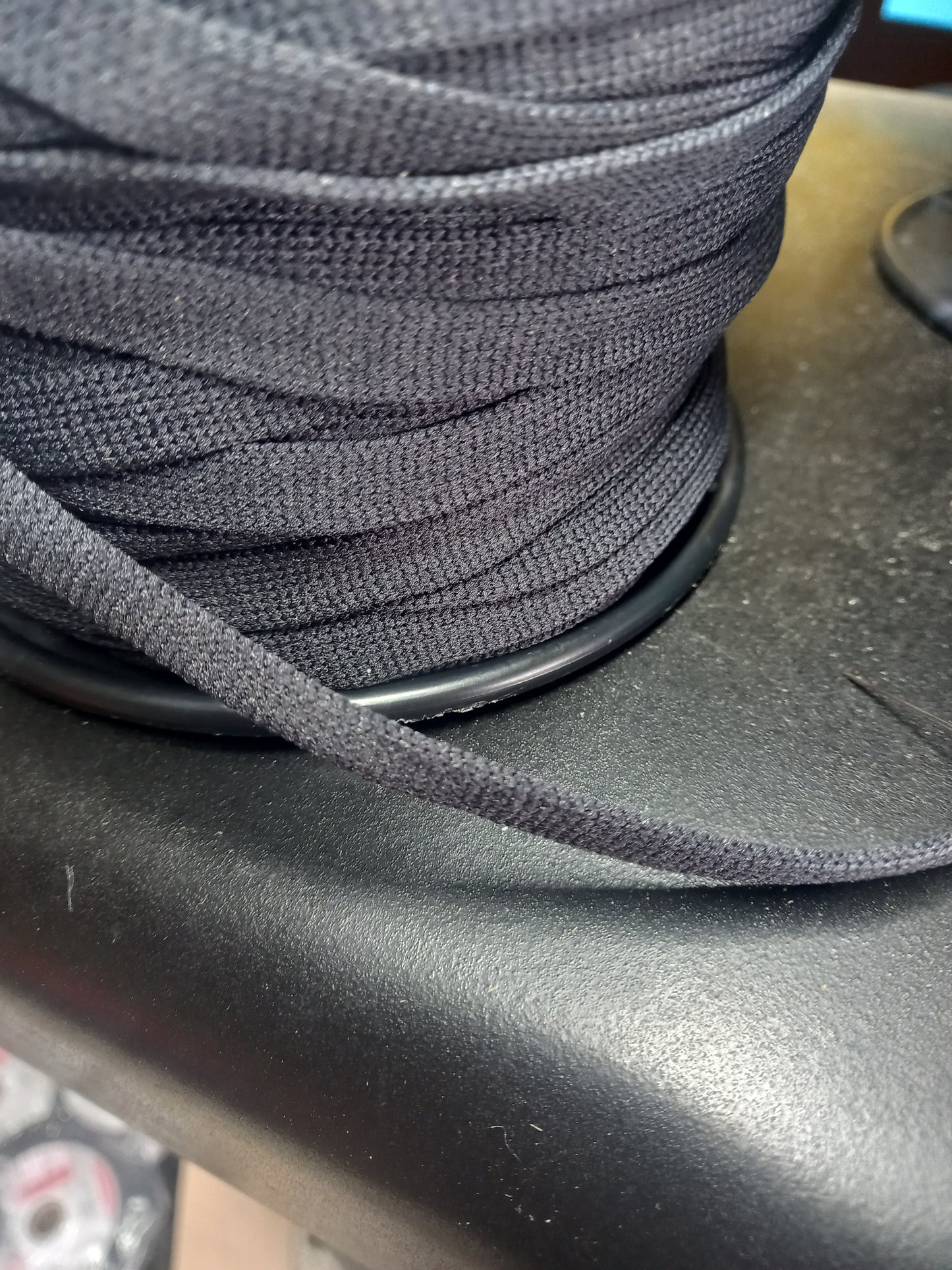 10mm knitted Nylon hollow tape -Dark Grey