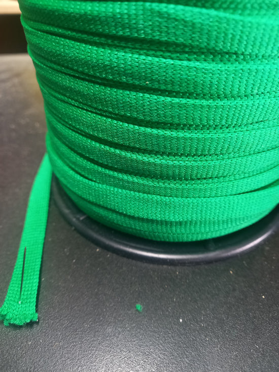 10mm knitted Nylon hollow tape -Emerald