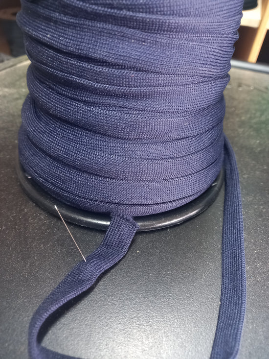 10mm knitted Nylon hollow tape -Navy