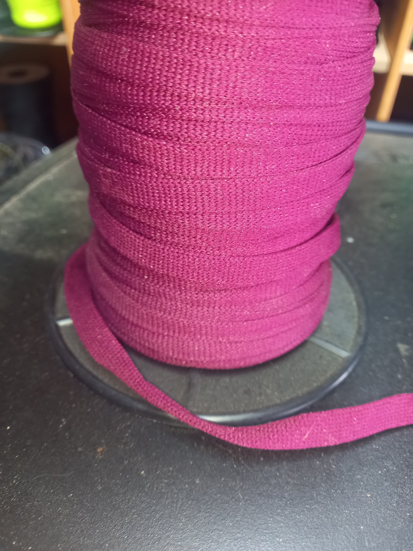 10mm knitted Nylon hollow tape  Maroon