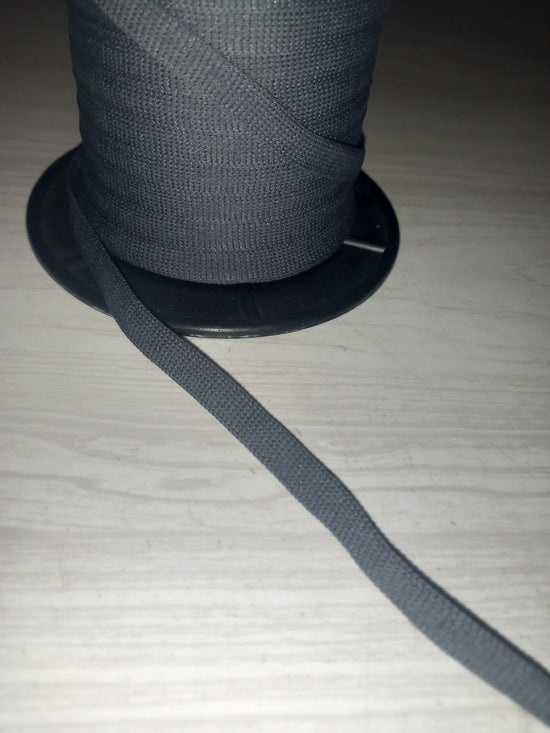 10mm knitted Nylon hollow tape  Charcoal