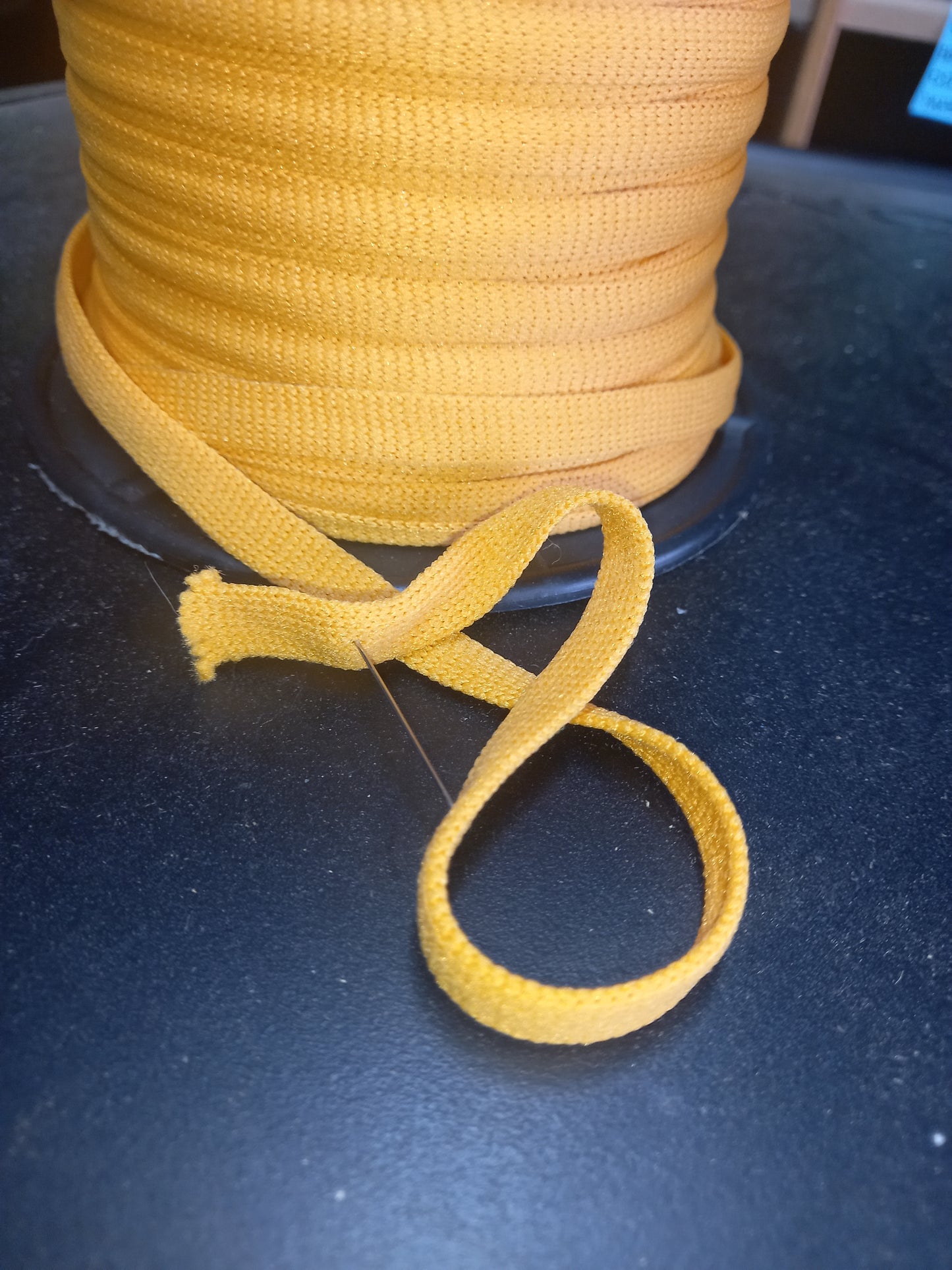 10mm knitted Nylon hollow tape   - Gold