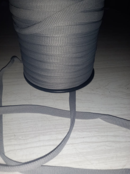 10mm knitted Nylon hollow tape  -Mid Grey
