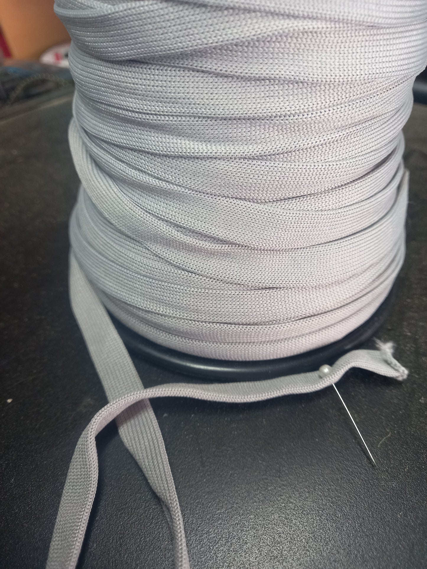 10mm knitted Nylon hollow tape   -Light Grey