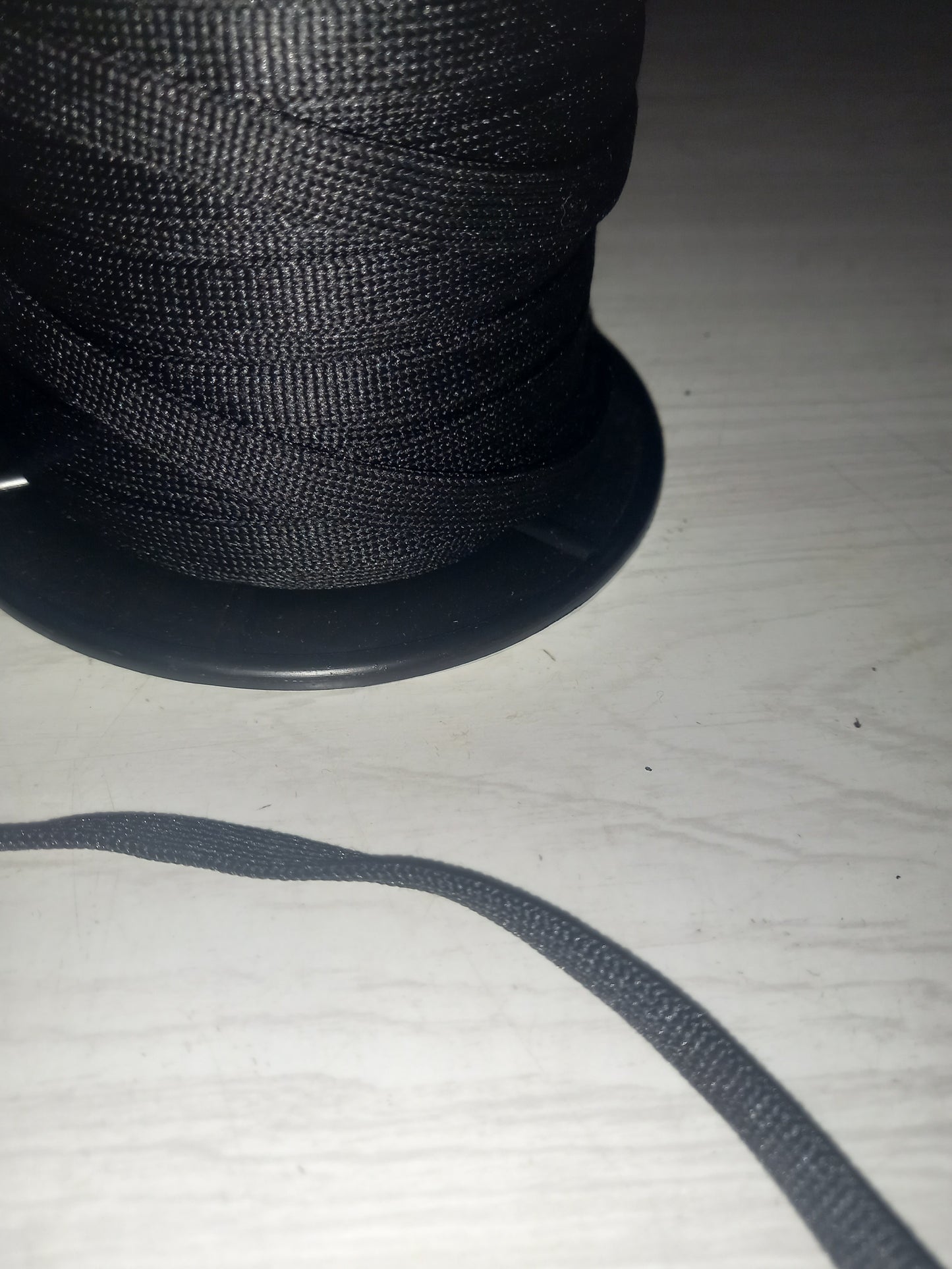 9mm Knitted  Polyester Hollow Tape - Black