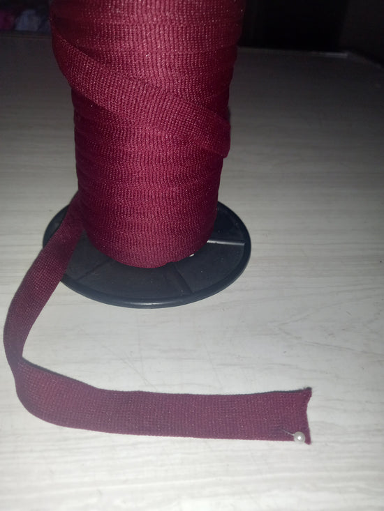 15mm knitted Nylon Hollow Tape - Maroon