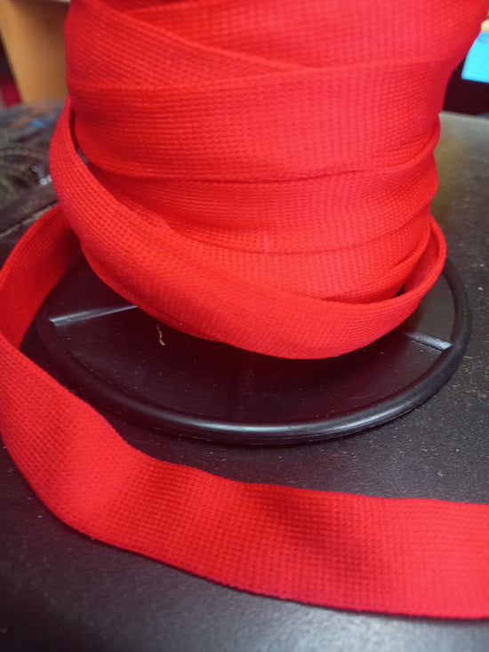 15mm knitted Nylon Hollow Tape - Red