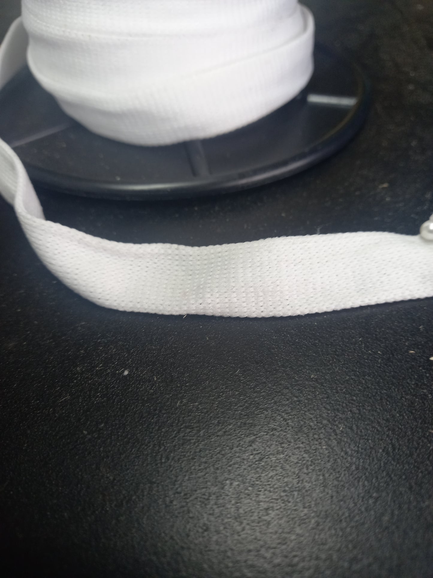 15mm Knitted Nylon Hollow Tape - White