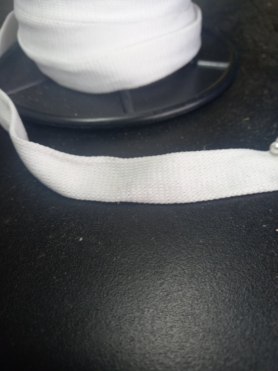 15mm Knitted Nylon Hollow Tape - White