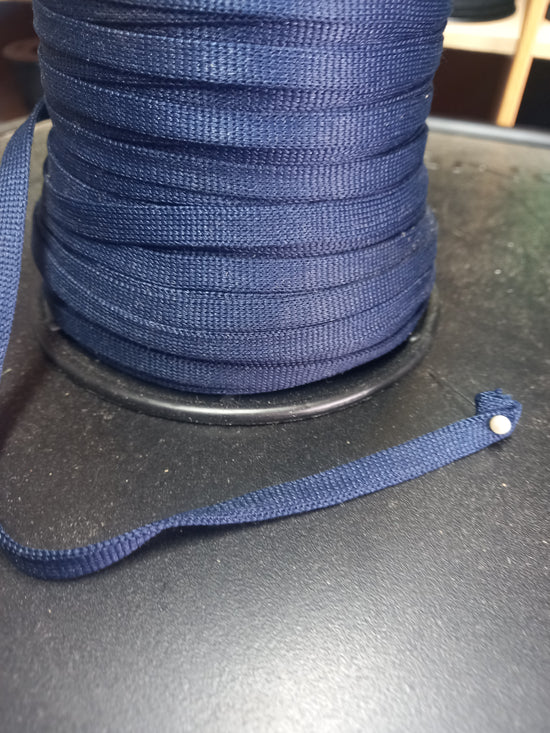 8mm knitted  polyester Hollow Tape -Navy