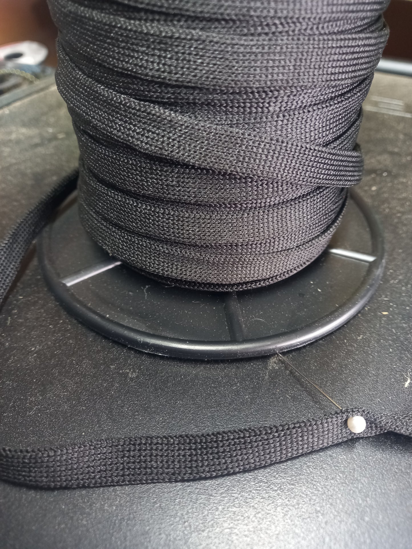 10mm knitted  polyester Hollow Tape - Black