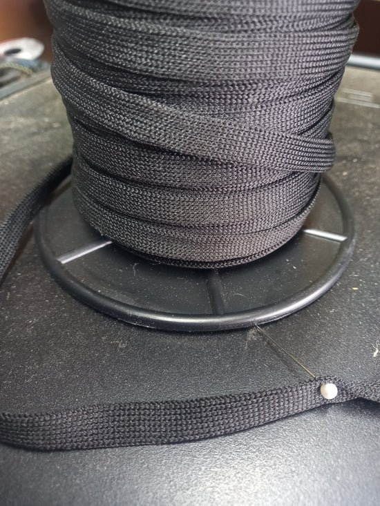 10mm knitted  polyester Hollow Tape - Black