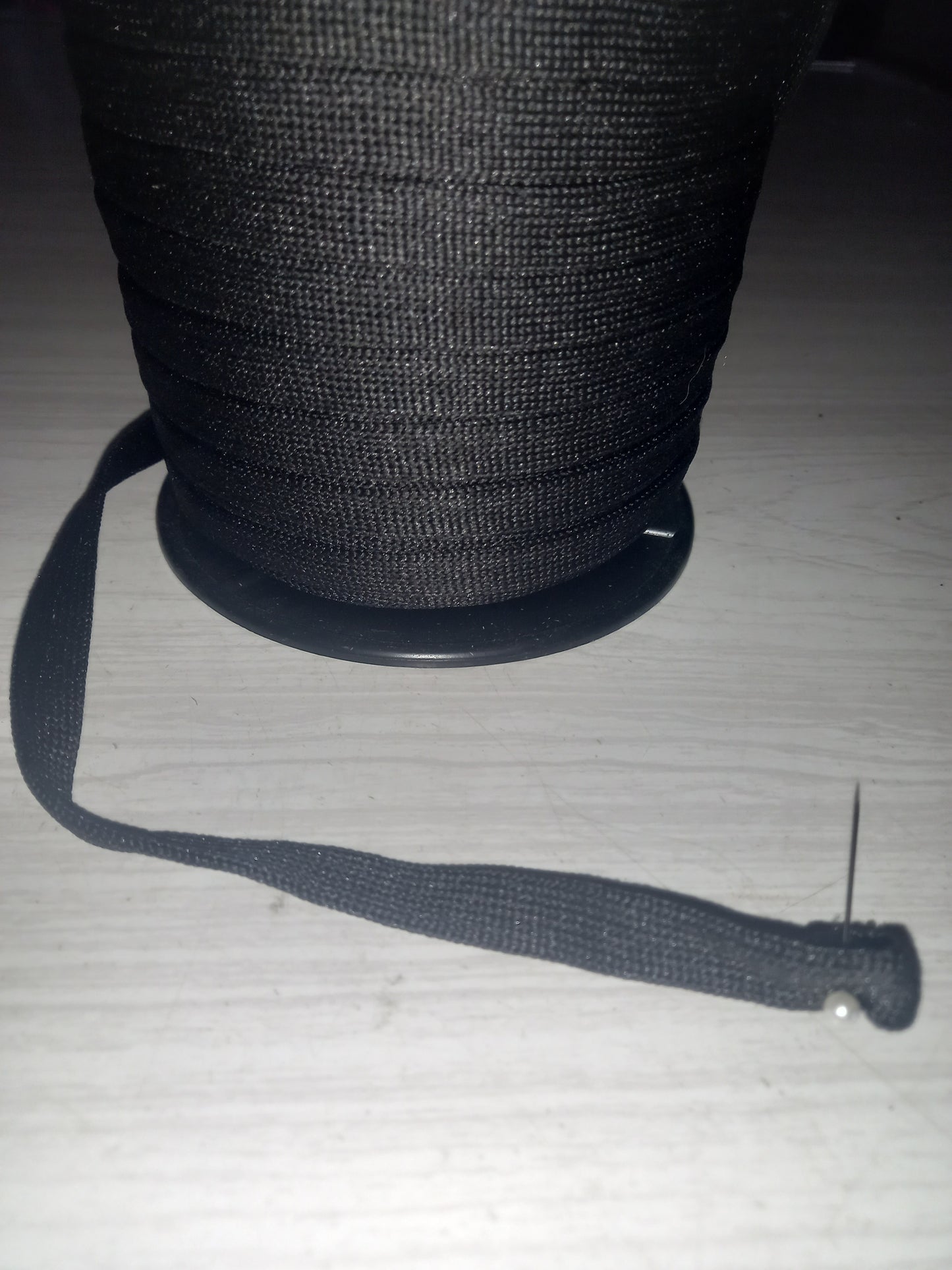 12mm knitted  polyester Hollow Tape - Black