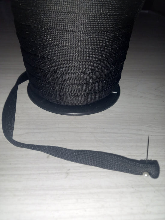 12mm knitted  polyester Hollow Tape - Black
