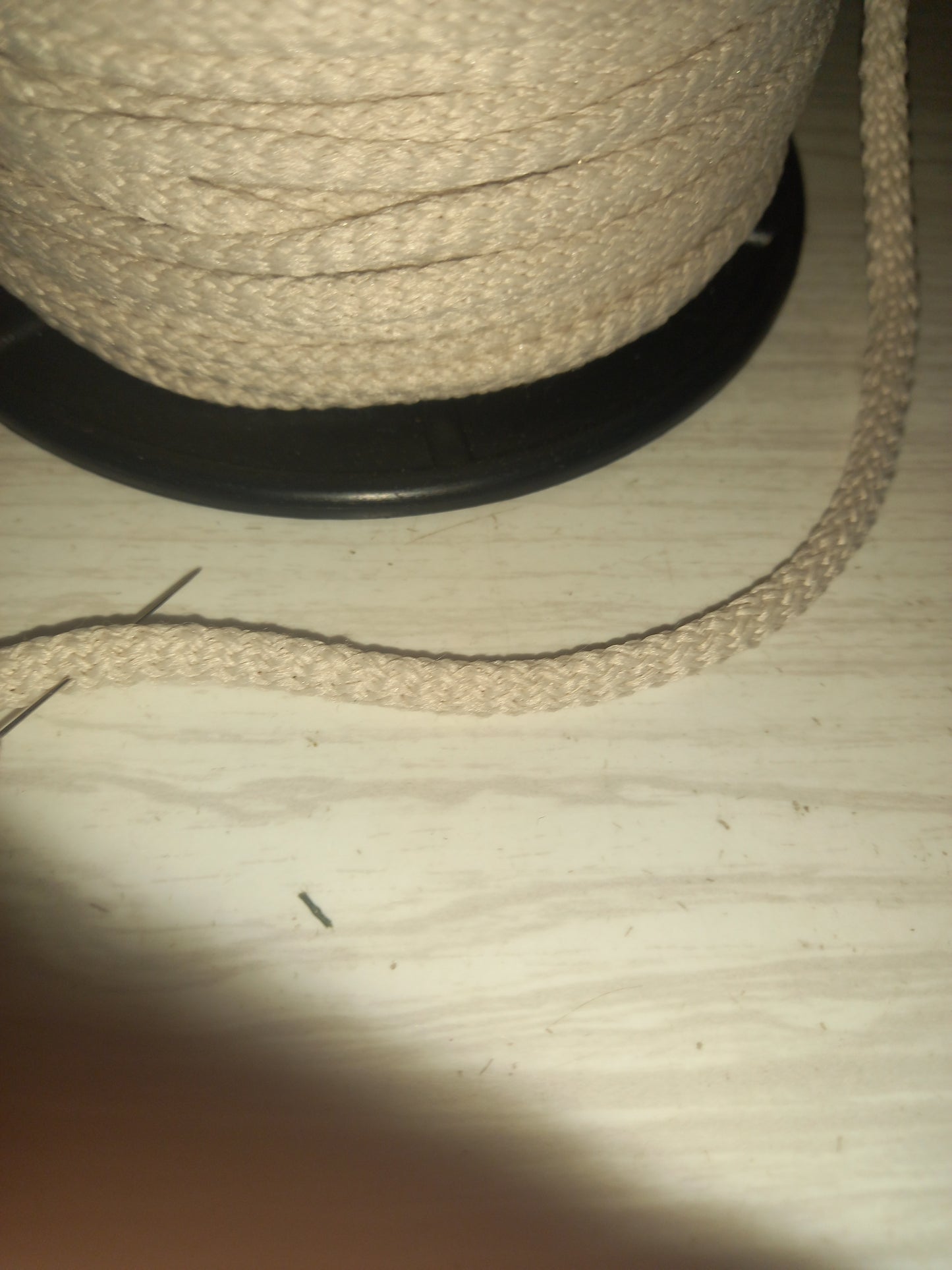 6mm knitted polyester tape  hollow - cream