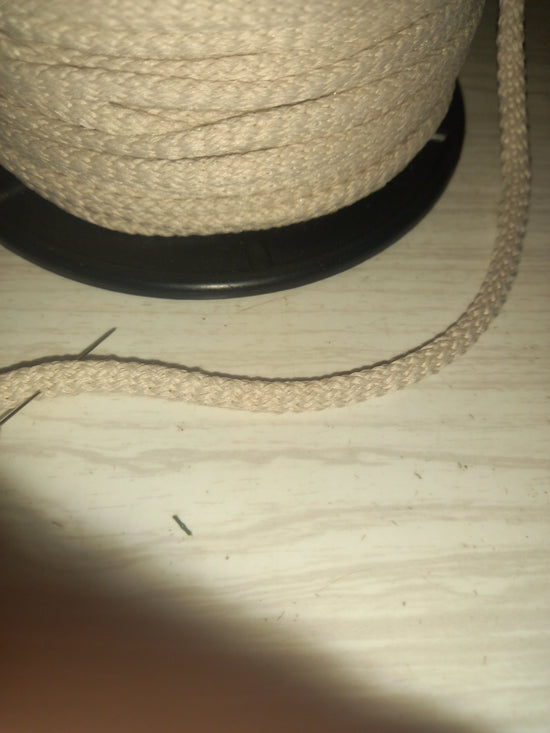 6mm knitted polyester tape  hollow - cream