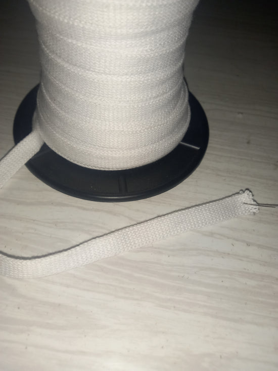 12mm Knitted Cotton hollow Tape - Off White