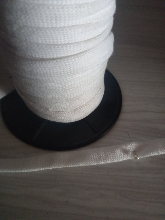 12mm Knitted Cotton hollow Tape - White