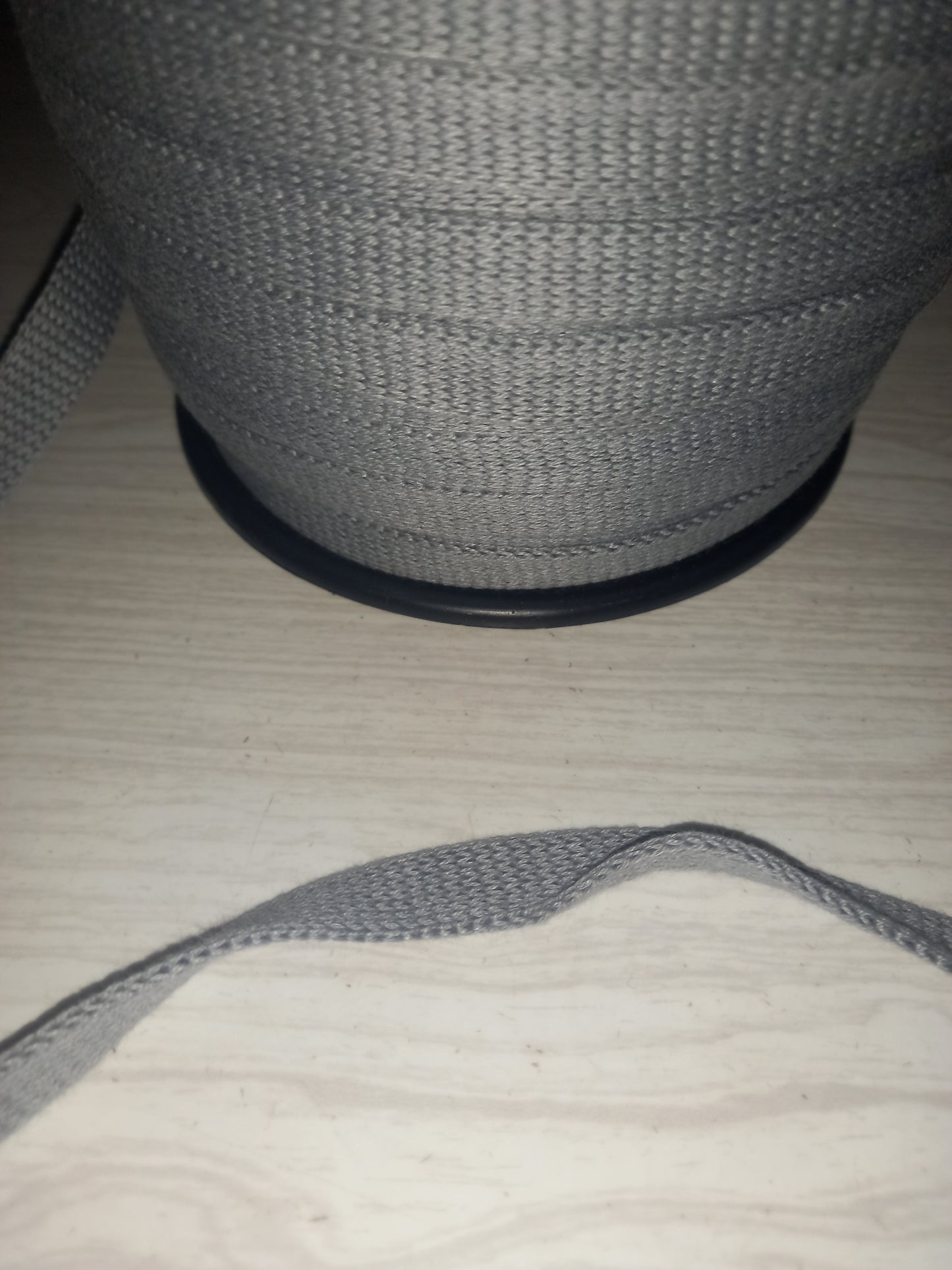 12mm Knitted Cotton hollow Tape - Light Grey