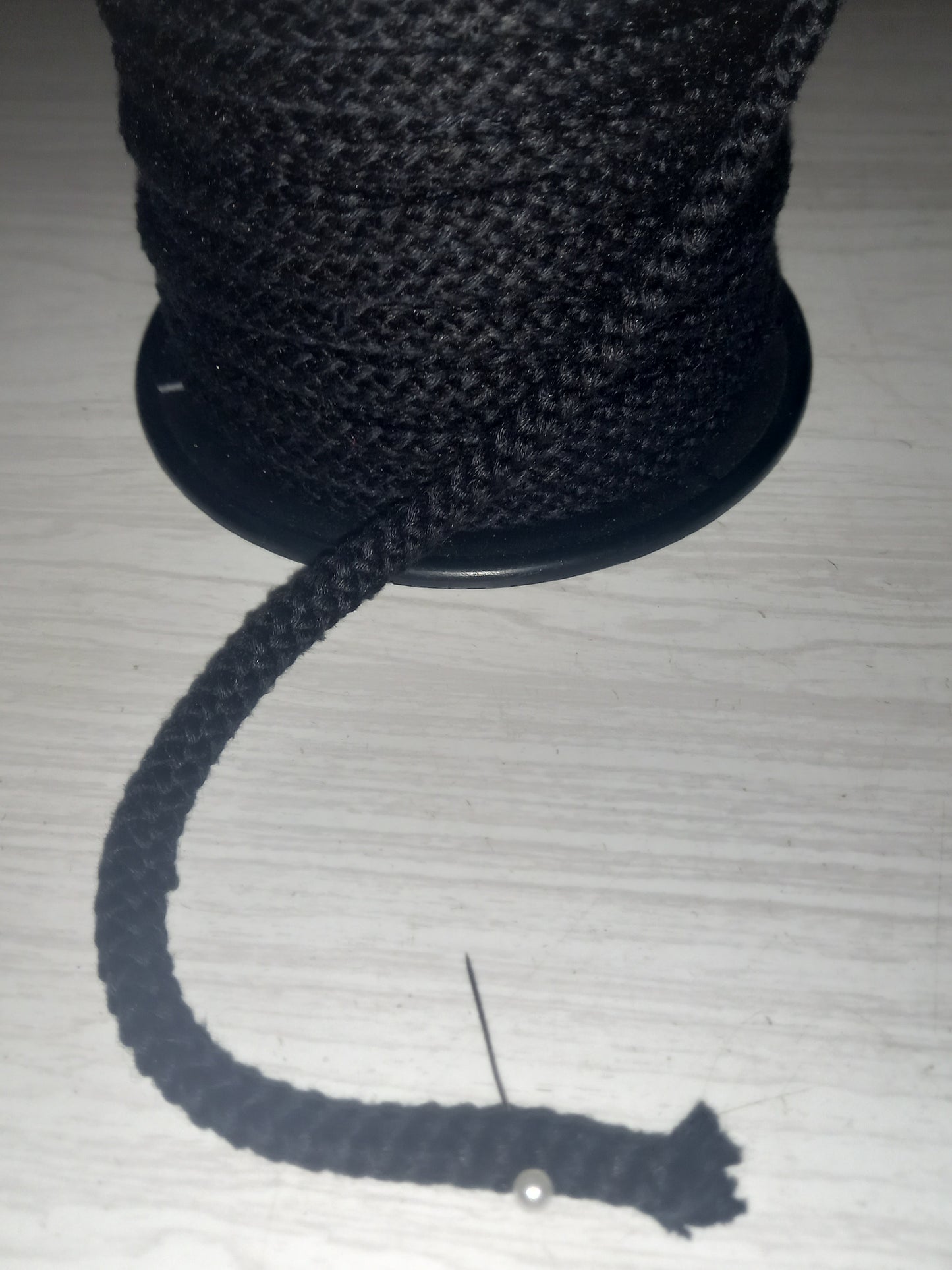 7mm Knited Cotton Cord - Inner - Black