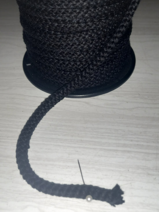 7mm Knited Cotton Cord - Inner - Black