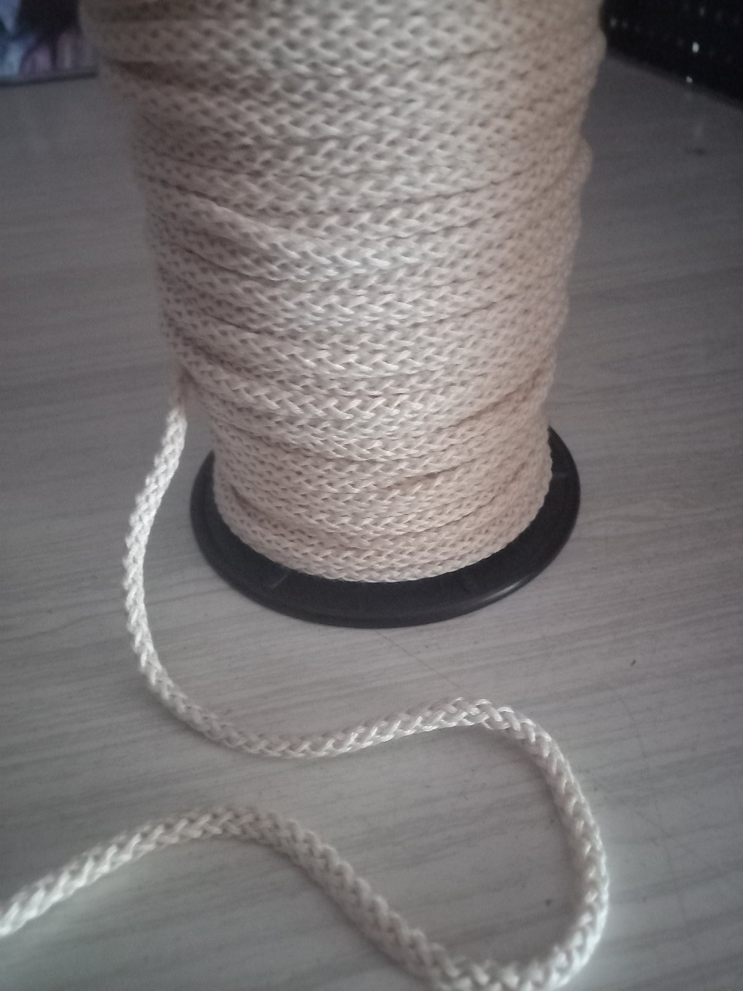 6mm Knitted Cotton Cord - Raw(Natural)
