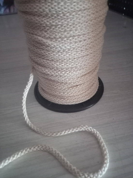 6mm Knitted Cotton Cord - Raw(Natural)