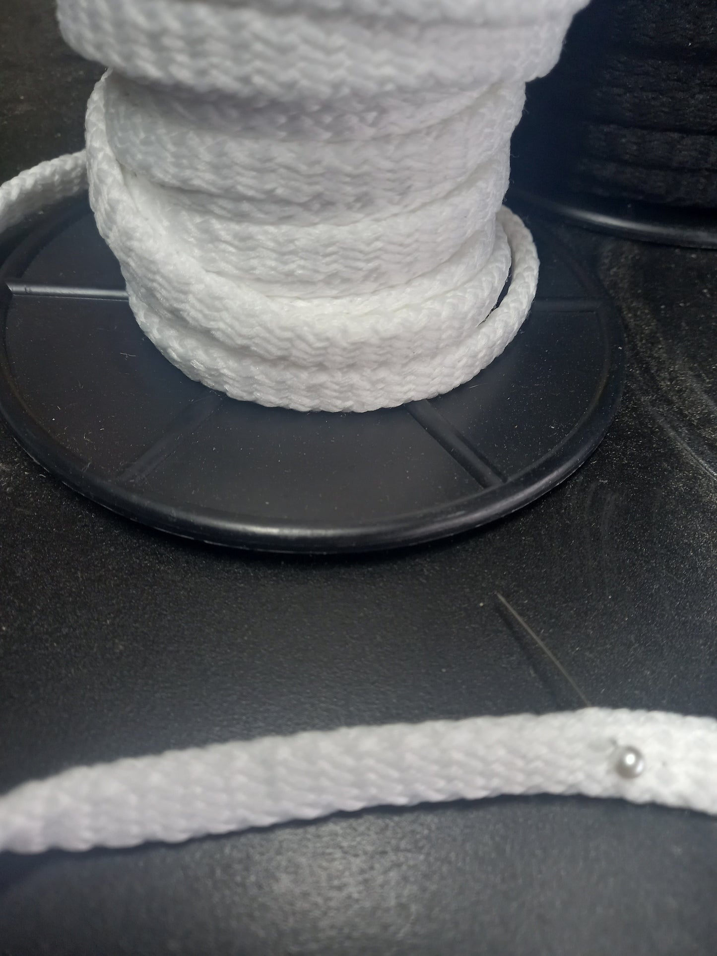 12mm knitted Polyester Hollow Tape = White