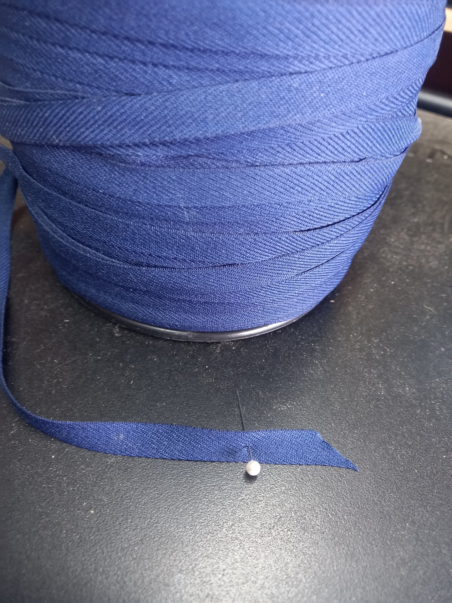 10mm Knitted  cotton tape - Navy